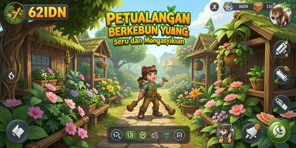 Tampilan gameplay 62IDN yang menarik dan interaktif dalam berkebun.
