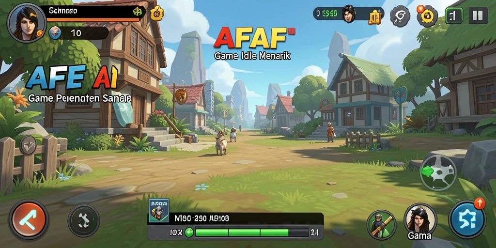 Screenshot AFAF menampilkan gameplay Idle yang menawan dan penuh warna.