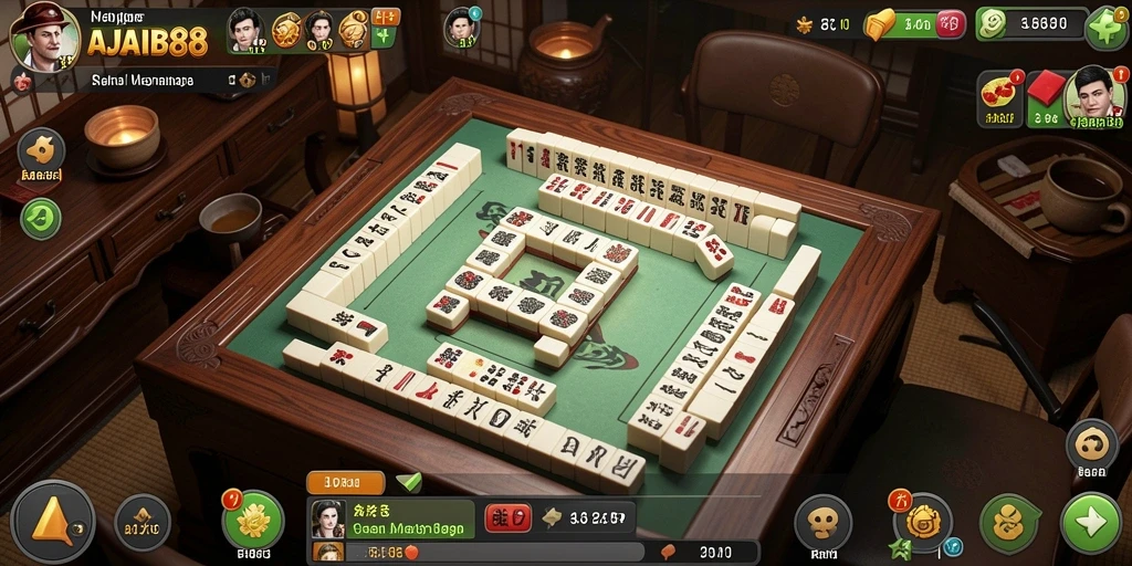 Tampilan menarik dari gameplay AJAIB88 menunjukkan suasana permainan Mahjong yang seru.