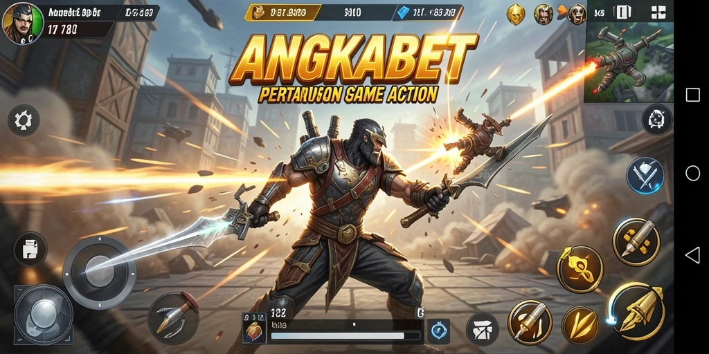 Screenshot gameplay seru dari ANGKABET yang menunjukkan aksi pertarungan.
