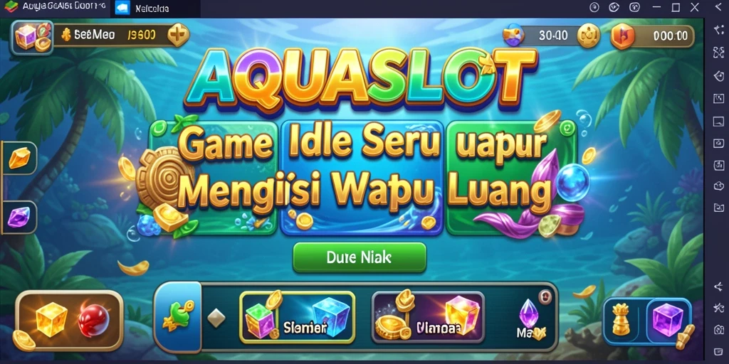 Gameplay AQUASLOT dengan visual yang menarik dan menenangkan.