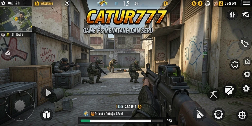 Screenshot gameplay <strong>CATUR777</strong> menampilkan aksi pertempuran yang intens dan grafis memukau.