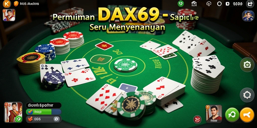 Tampilan screenshot DAX69 dengan gameplay seru permainan Gaple.