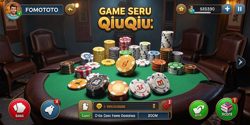 Tampilan permainan QiuQiu yang menegangkan di FOMOTOTO.