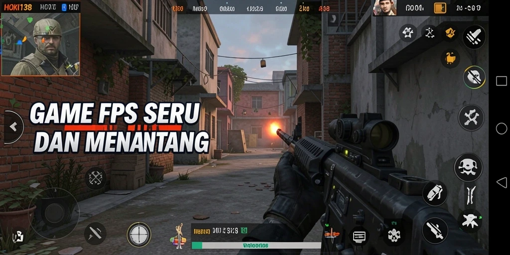 Screenshot gameplay HOKI138 dengan aksi tembak-menembak yang intens.