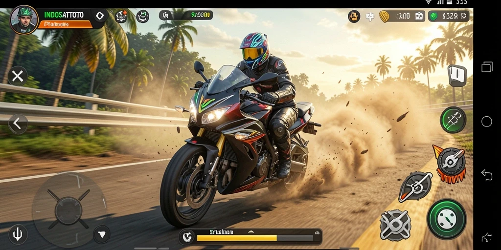 Tampilan gameplay mengesankan dari INDOSATTOTO saat balapan.