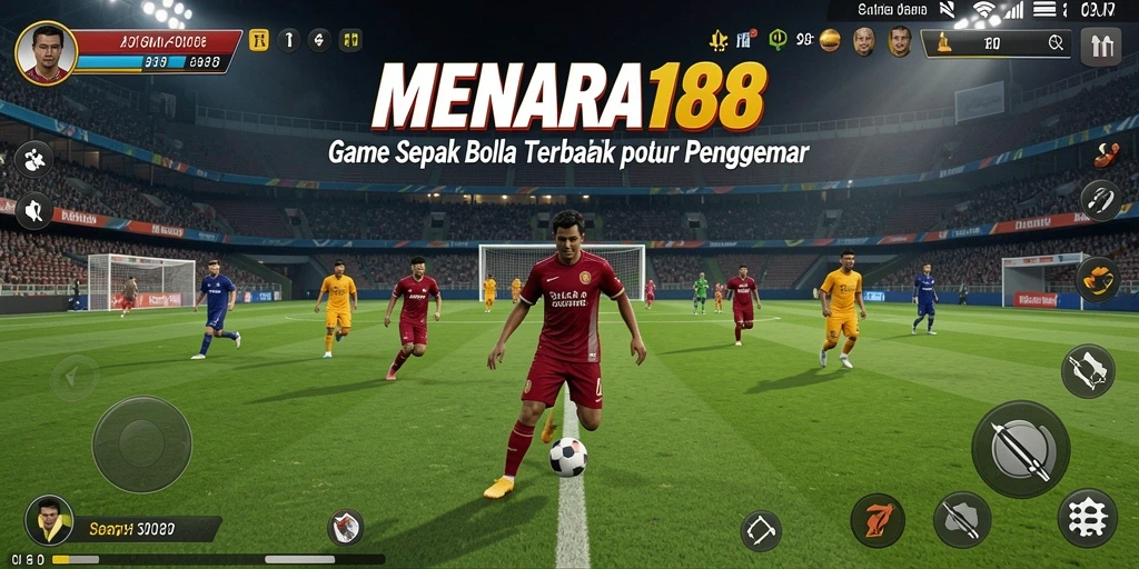 Tampilan gameplay MENARA188 yang mendebarkan saat pertandingan sepak bola.
