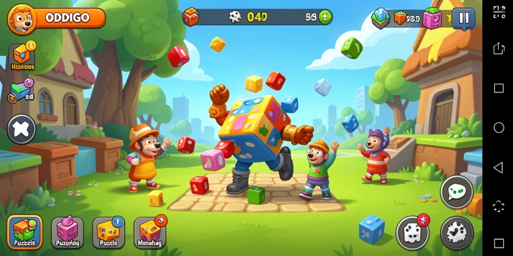 Tampilan menarik dari gameplay ODDIGO yang seru dan menantang.