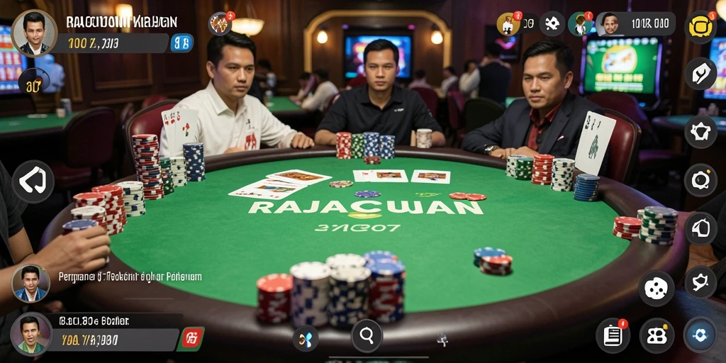 Tampilan gameplay menarik dan mendebarkan saat bermain Poker.