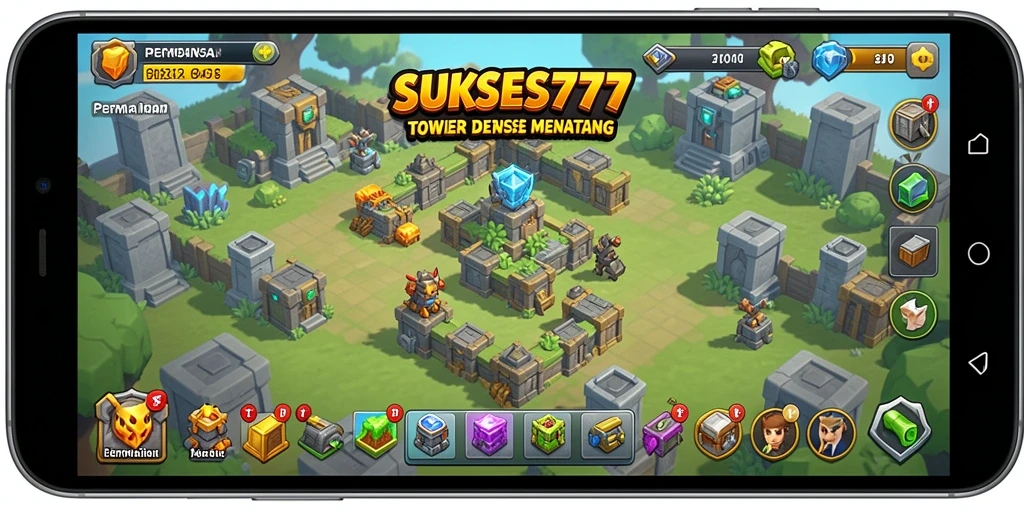 Tampilan menarik dari gameplay Tower Defense SUKSES777.